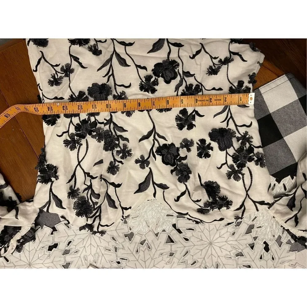 Anthropologie - Sabrina Puff-Sleeve Applique Mini Dress size 12 - Picture 14 of 15